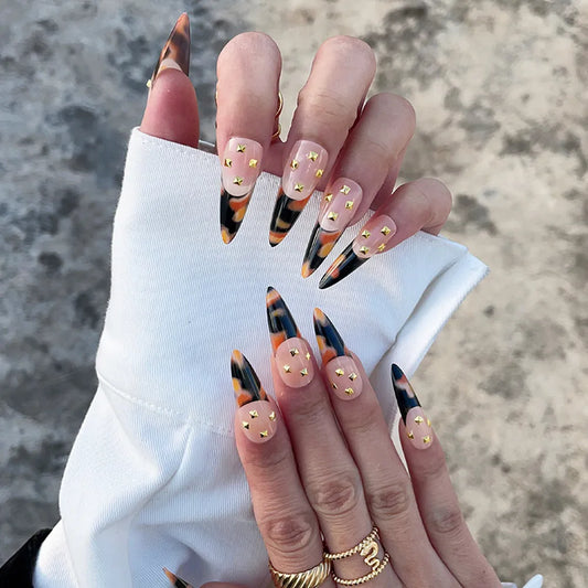 24pcs Autumn Stiletto Press On Nails