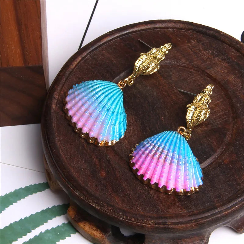 Colorful Sea Shell Earrings