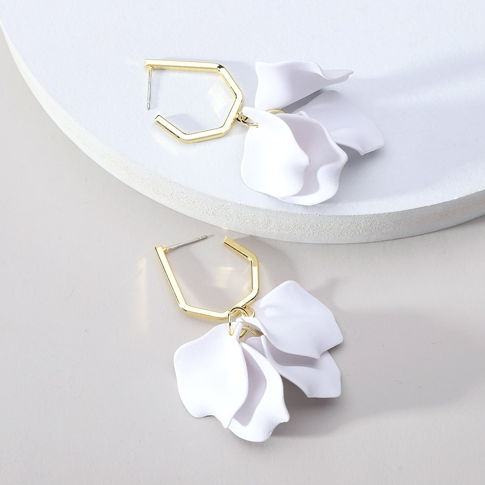 Long/Short Acrylic Flower Petals Dangle Earrings (40 Styles)