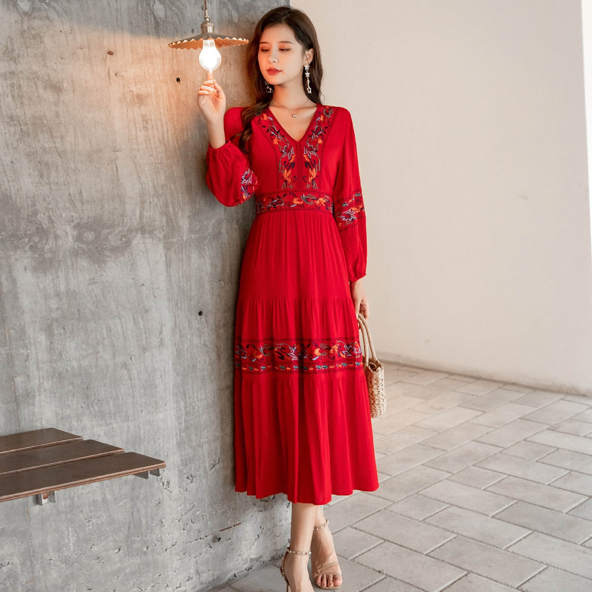 Cotton Embroidered Dress (13 patterns)