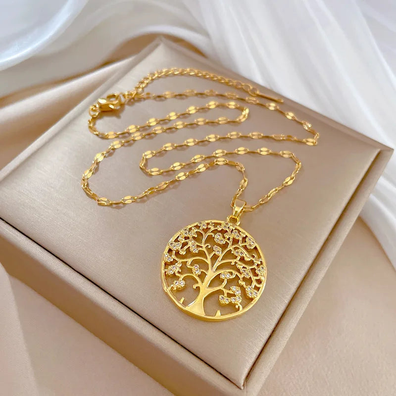 Exquisite Gold-plated Tree of Life Necklace