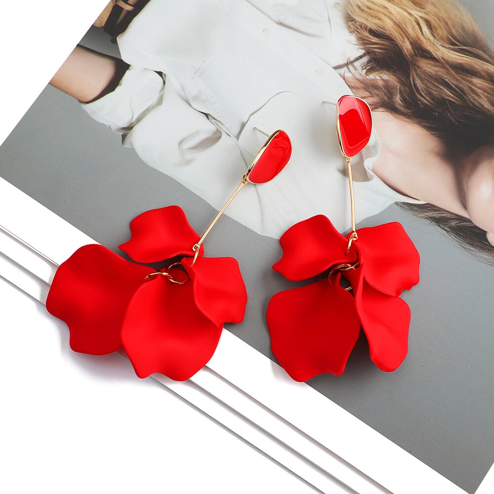 Long/Short Acrylic Flower Petals Dangle Earrings (40 Styles)