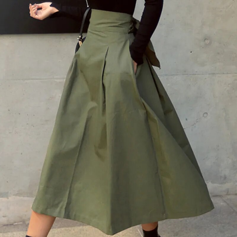 Autumn Long Skirt (green/black)