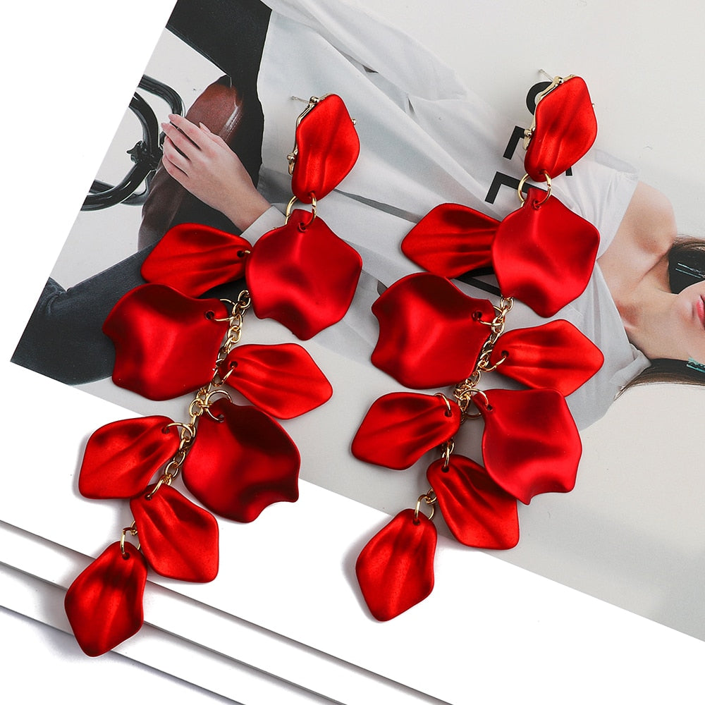 Long/Short Acrylic Flower Petals Dangle Earrings (40 Styles)