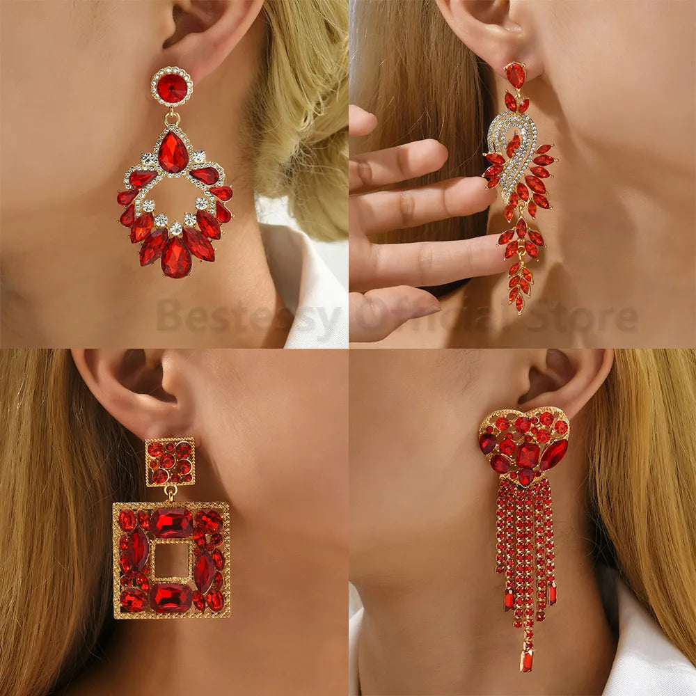 LUXURY Red Crystal Earrings (24 styles)