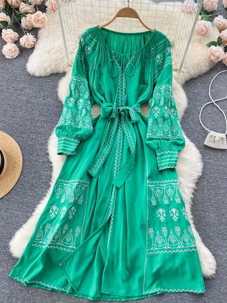 Vintage Embroidered Dress (4 colors)