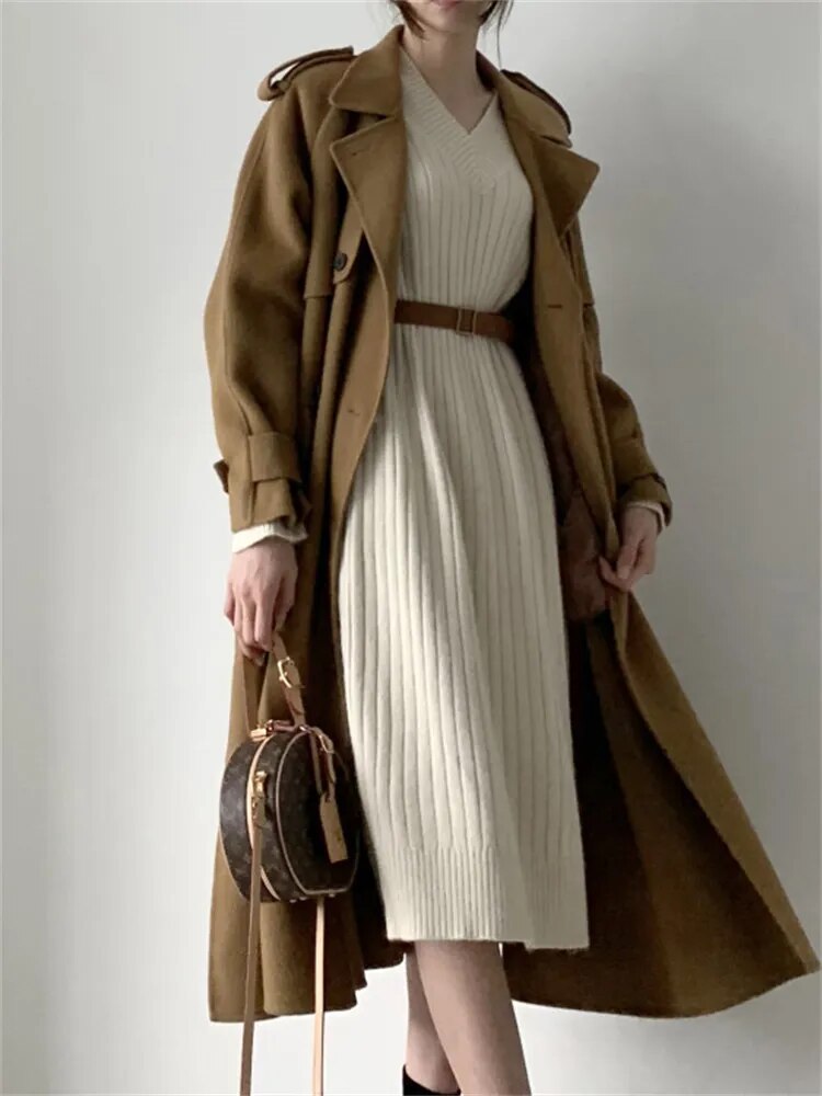 Knitted Sweater Dress (brown/beige)