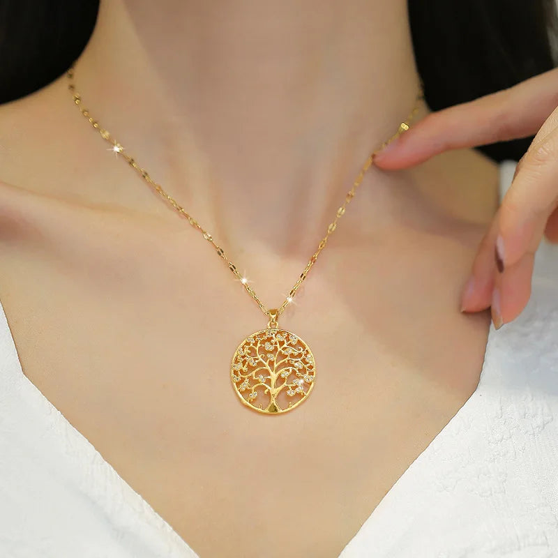 Exquisite Gold-plated Tree of Life Necklace