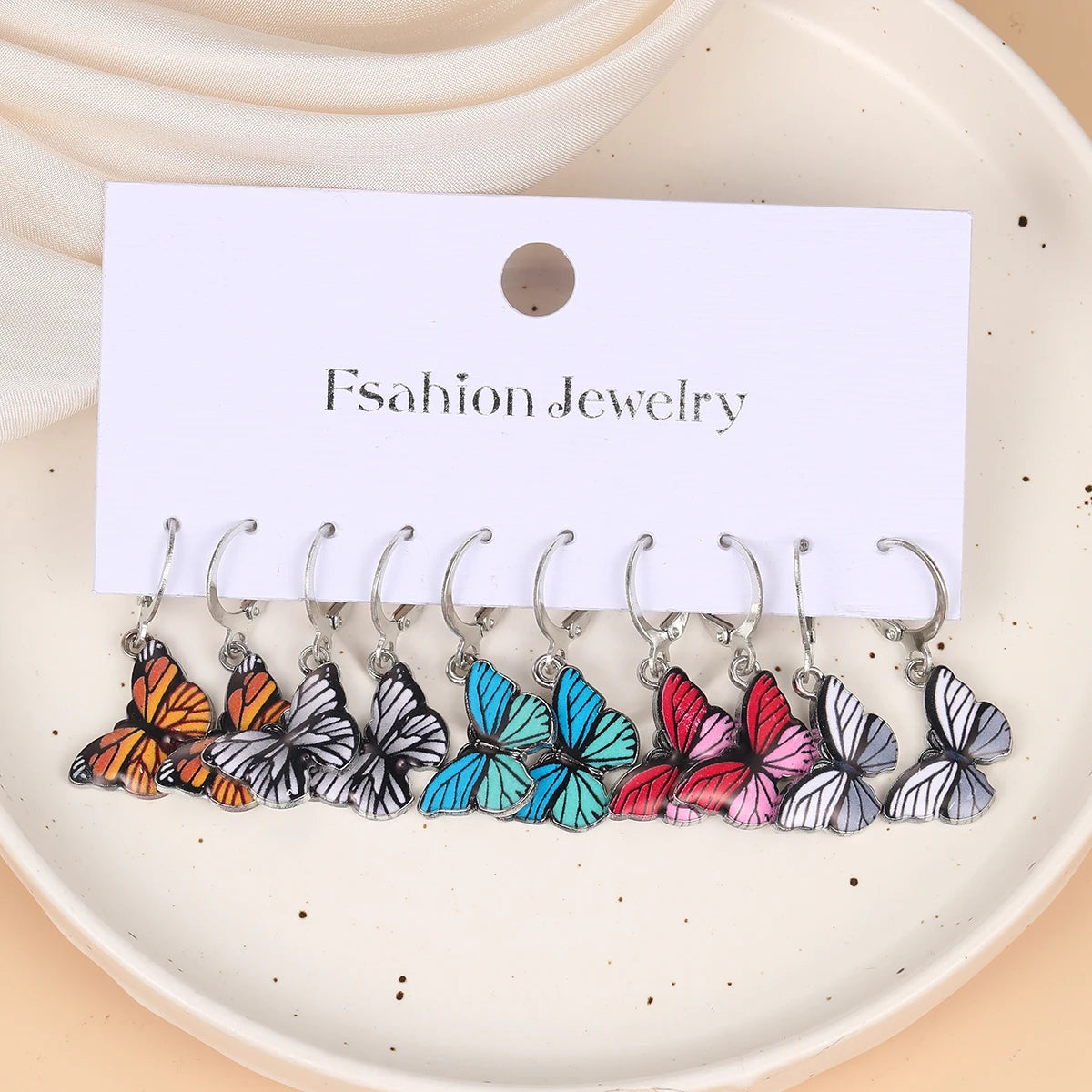 Metal Butterfly Heart Earring Set (4 options)