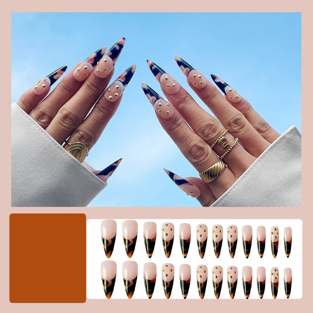 24pcs Autumn Stiletto Press On Nails