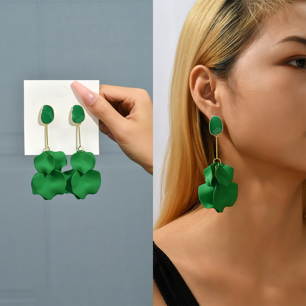 Long/Short Acrylic Flower Petals Dangle Earrings (40 Styles)