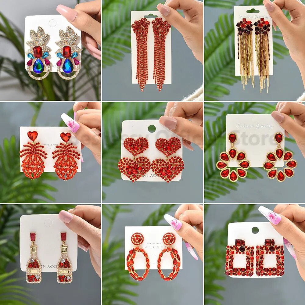 Red LUXURY Crystal Earrings (30 styles)