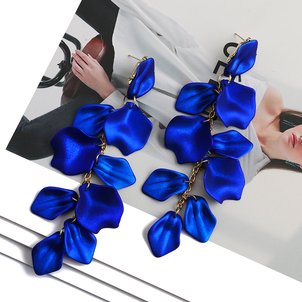 Long/Short Acrylic Flower Petals Dangle Earrings (40 Styles)