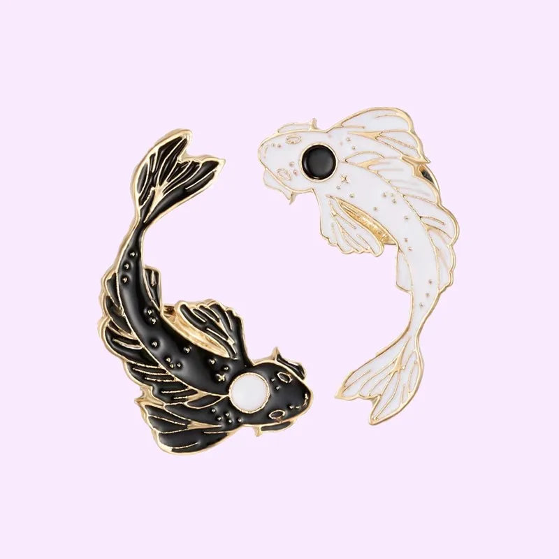 Yin Yang Koi Pins Brooches