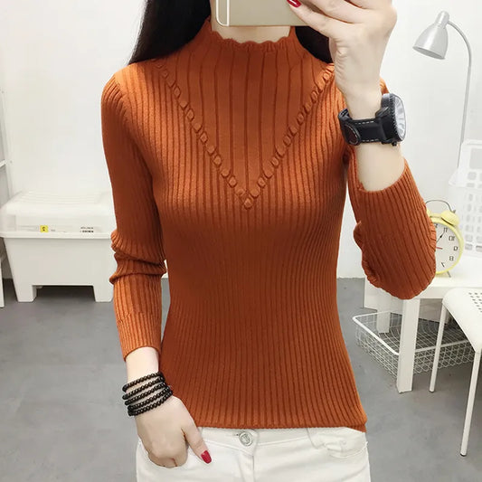 Detailed Turtleneck Sweater (5 colors)