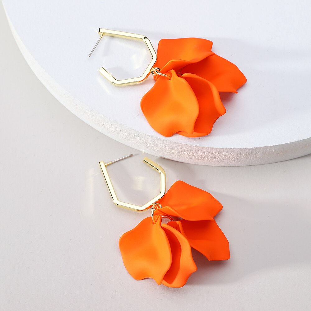 Long/Short Acrylic Flower Petals Dangle Earrings (40 Styles)