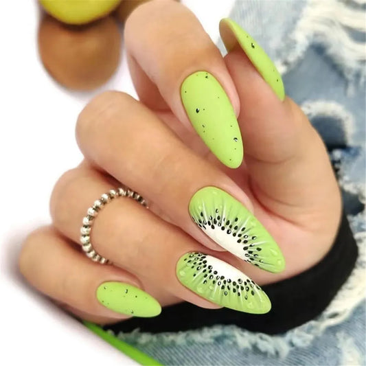 24pcs Kiwi Press On Nails