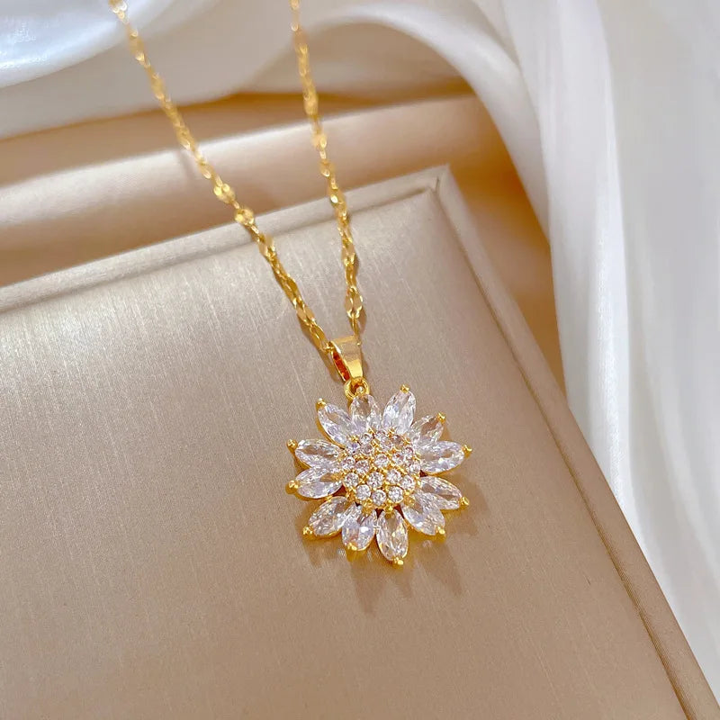 Crystal Sunflower Necklace