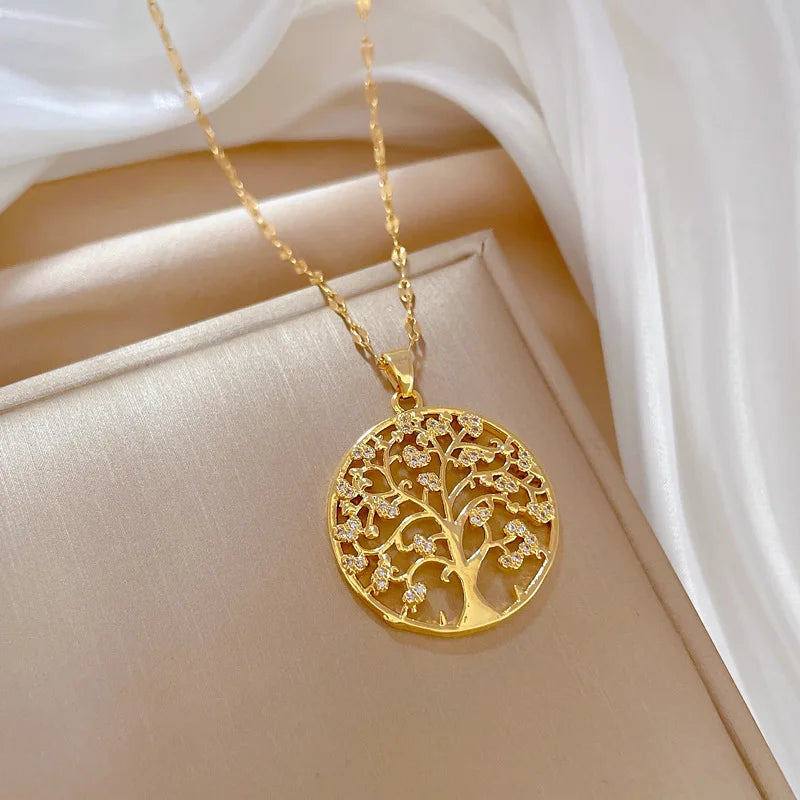 Exquisite Gold-plated Tree of Life Necklace