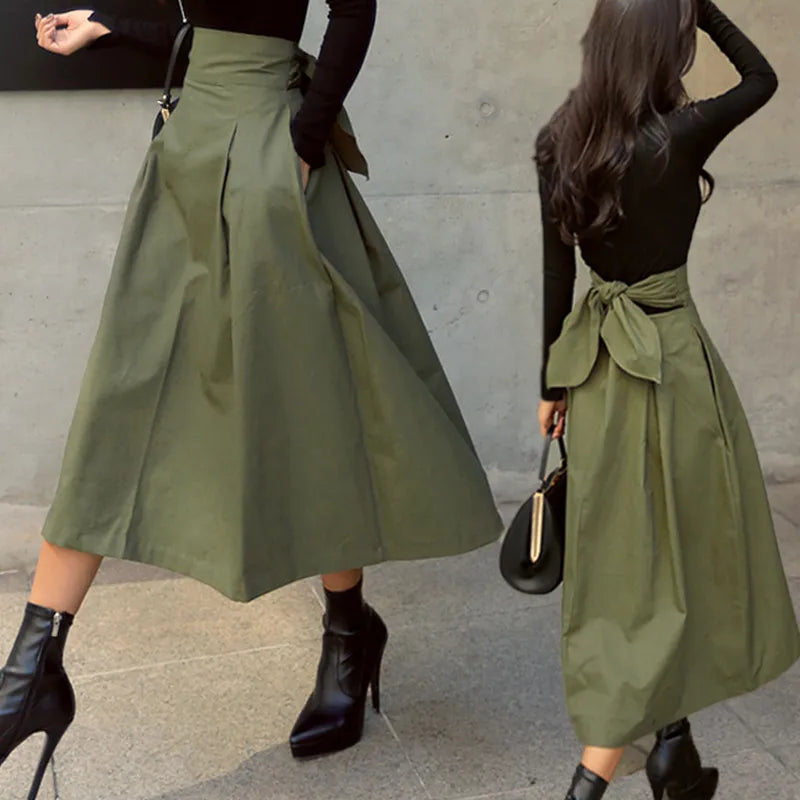 Autumn Long Skirt (green/black)