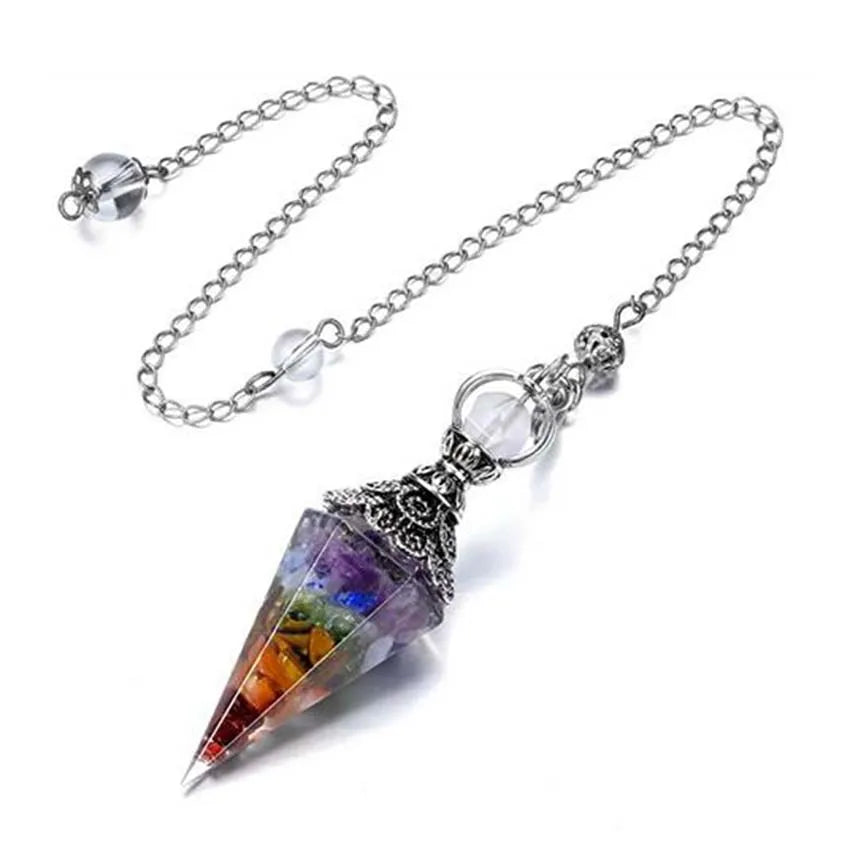 Natural 7 Chakra Healing Crystals Pendulums