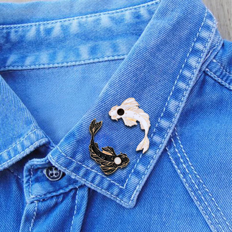 Yin Yang Koi Pins Brooches