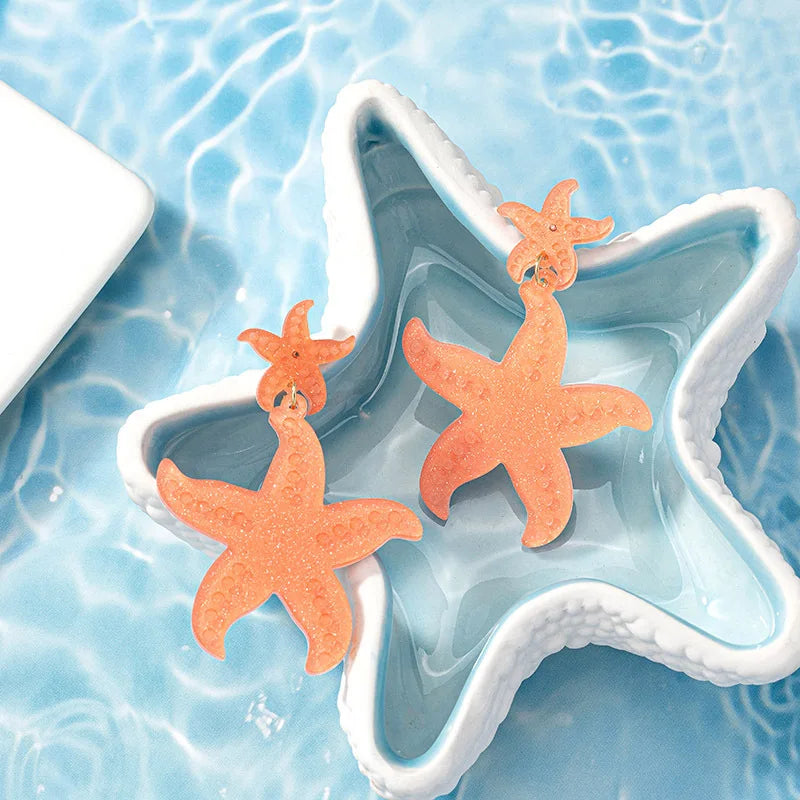 Resin Starfish Earrings (3 colors)