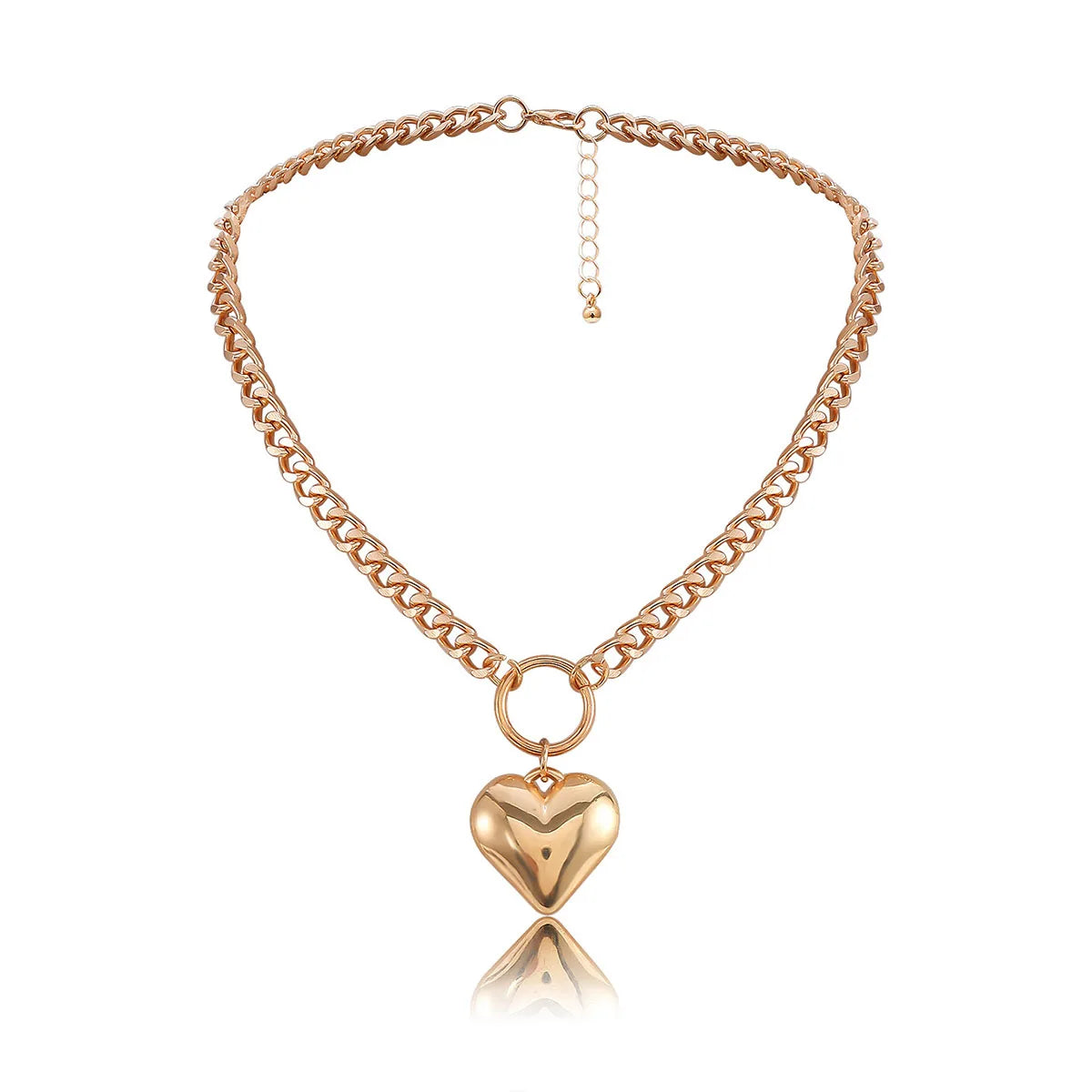 CLEARANCE! Exaggerated Big Heart Pendant and Chain Necklace (Silver/Gold)