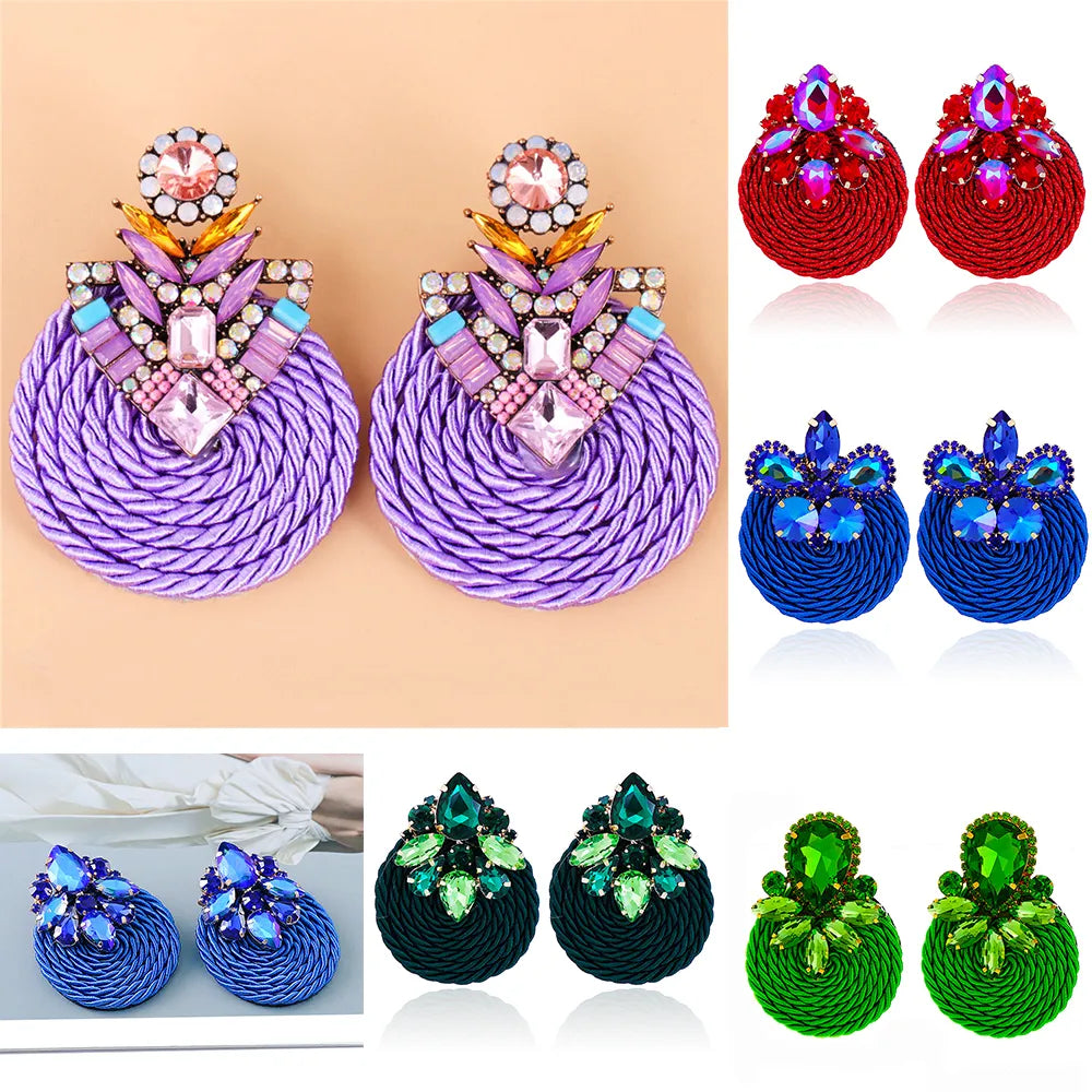 Colorful Round Crystal Earrings (27 colors)