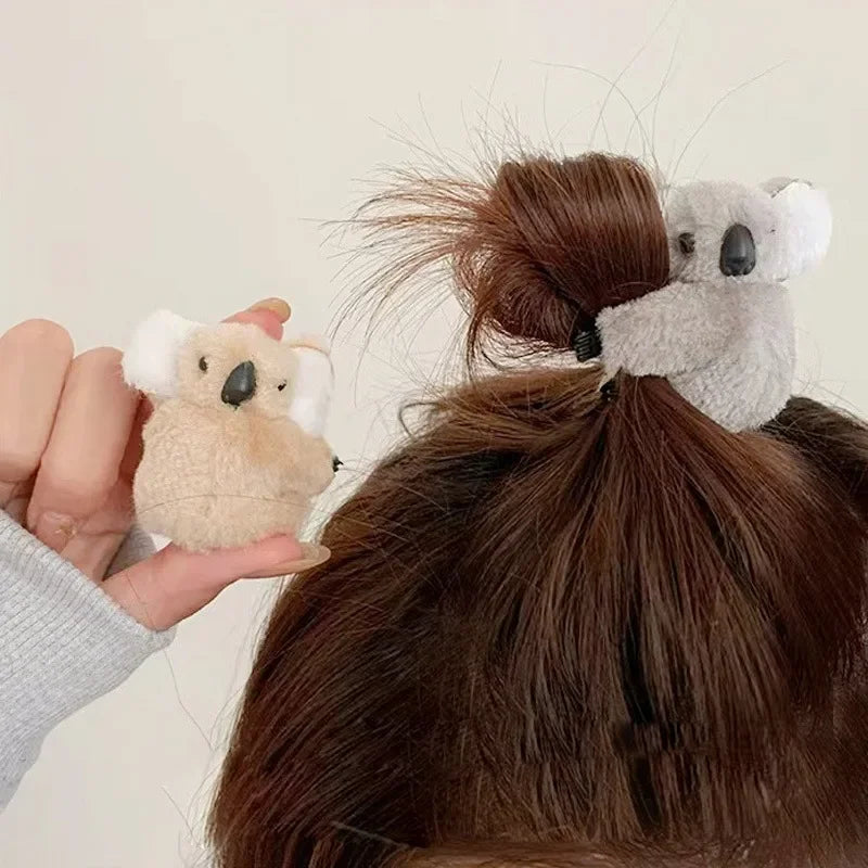 Plush Koala Bear Hair Claw Clips