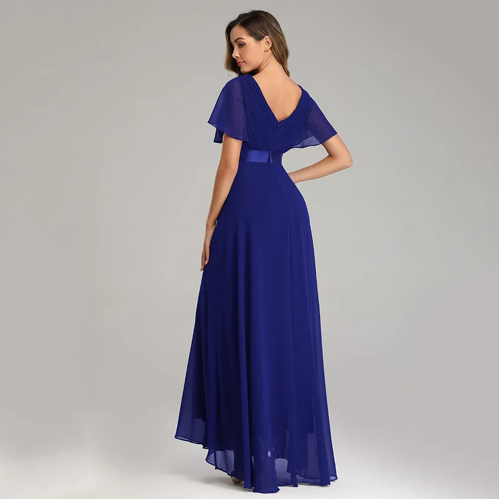 Elegant V-Neck Chiffon Gown (8 colors)