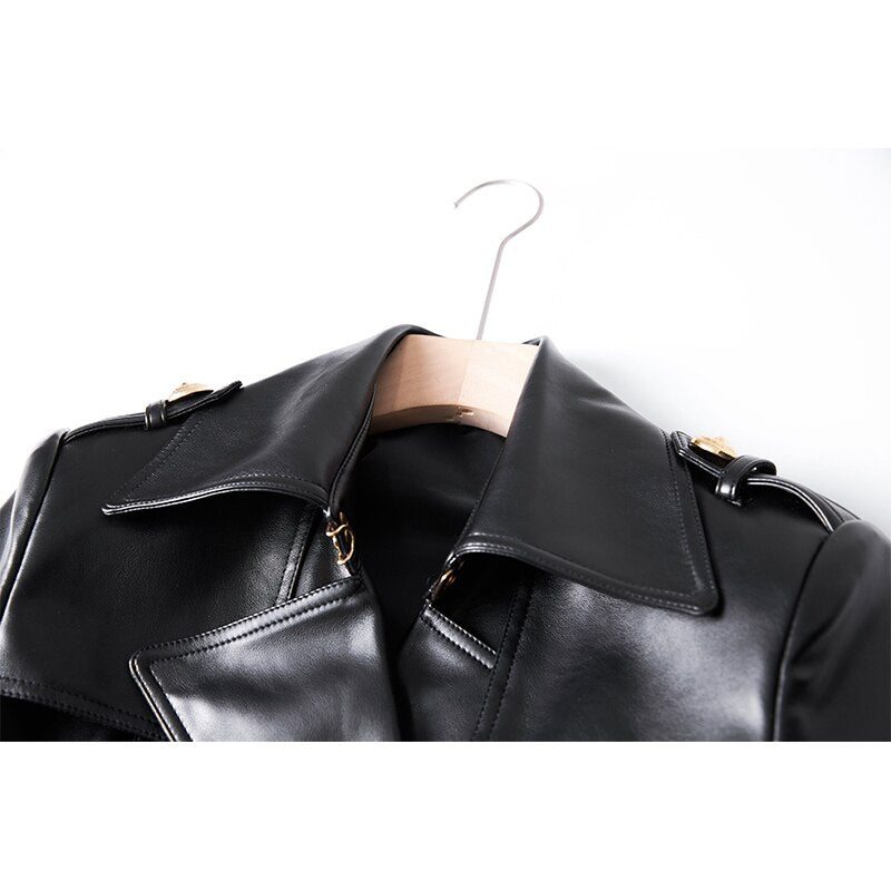 Winter Luxury Black Faux Leather Coats