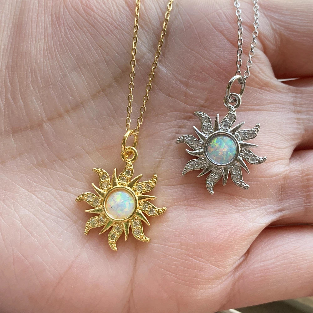 Sun Necklace and Ring (Silver/Gold)