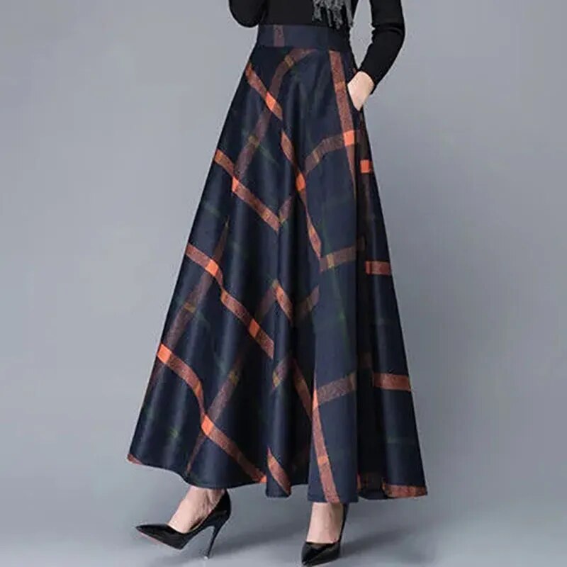 Plaid Long Skirt (3 colors)