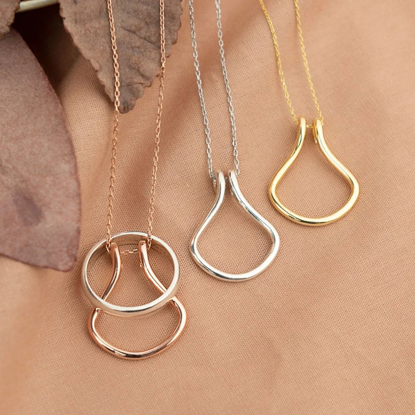 Geometric Ring Holder Necklace (6 options)