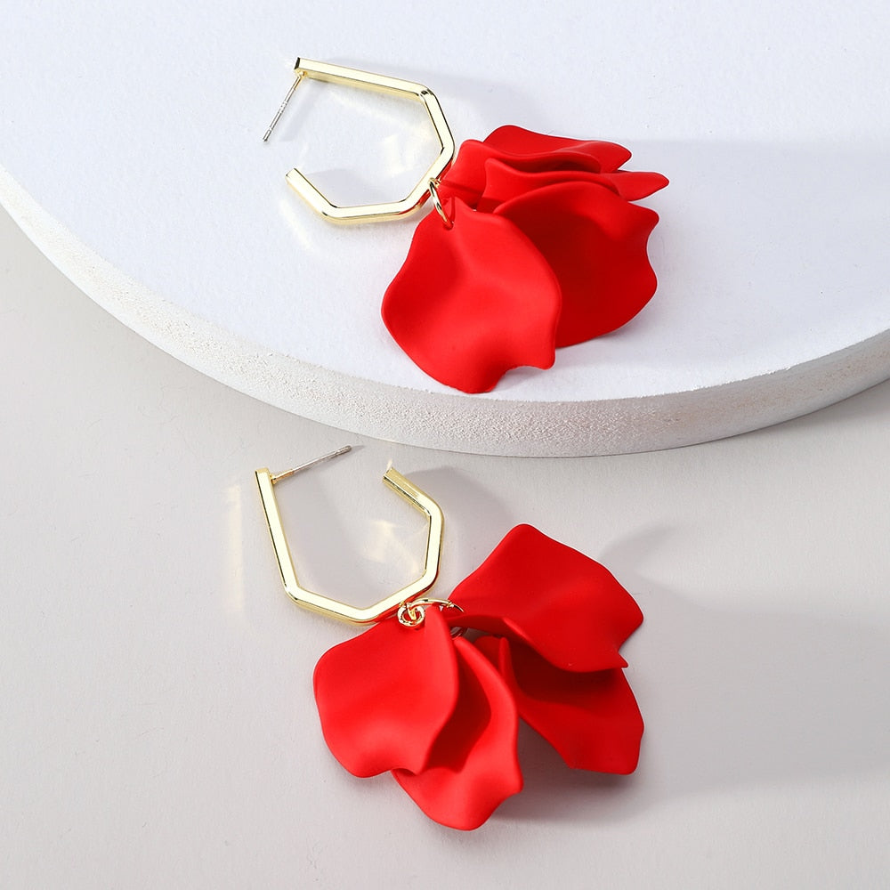 Long/Short Acrylic Flower Petals Dangle Earrings (40 Styles)