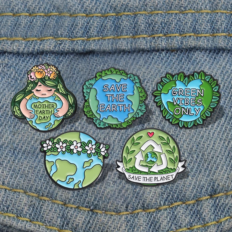 SAVE THE EARTH Enamel Pins Brooches 