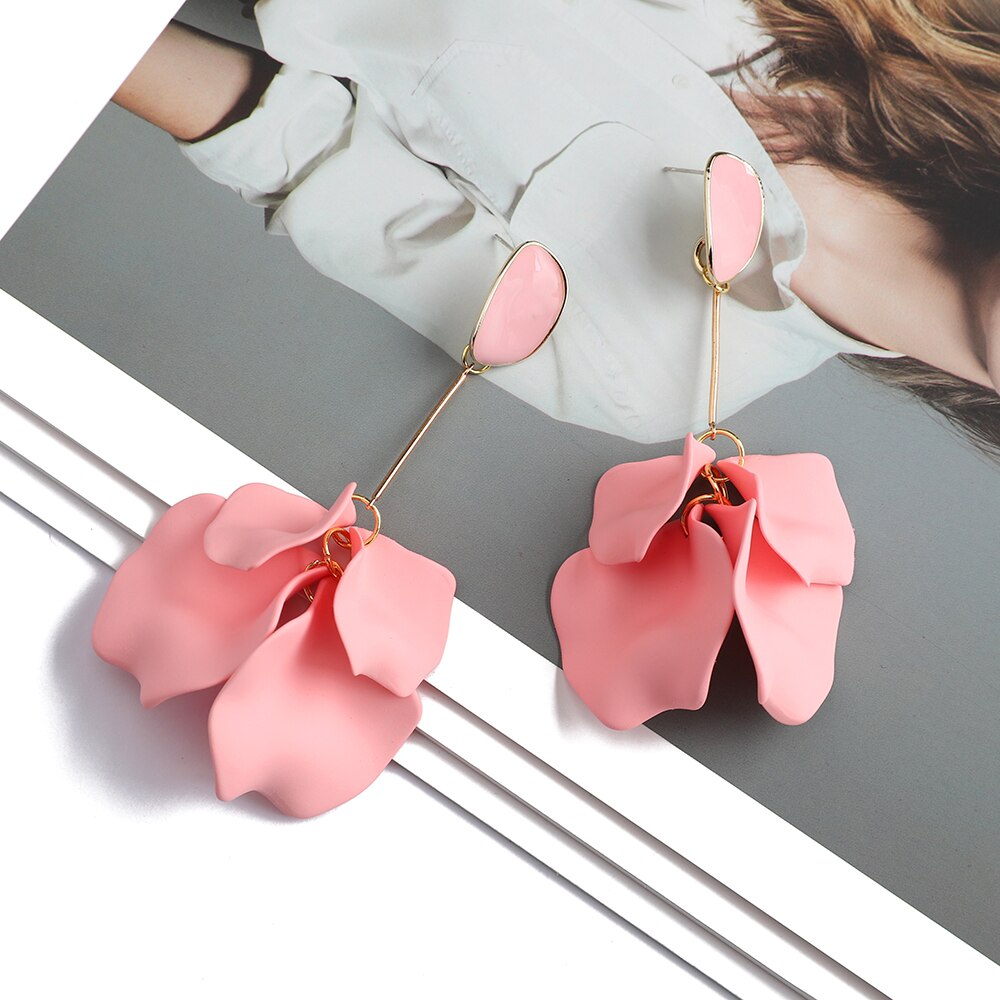 Long/Short Acrylic Flower Petals Dangle Earrings (40 Styles)