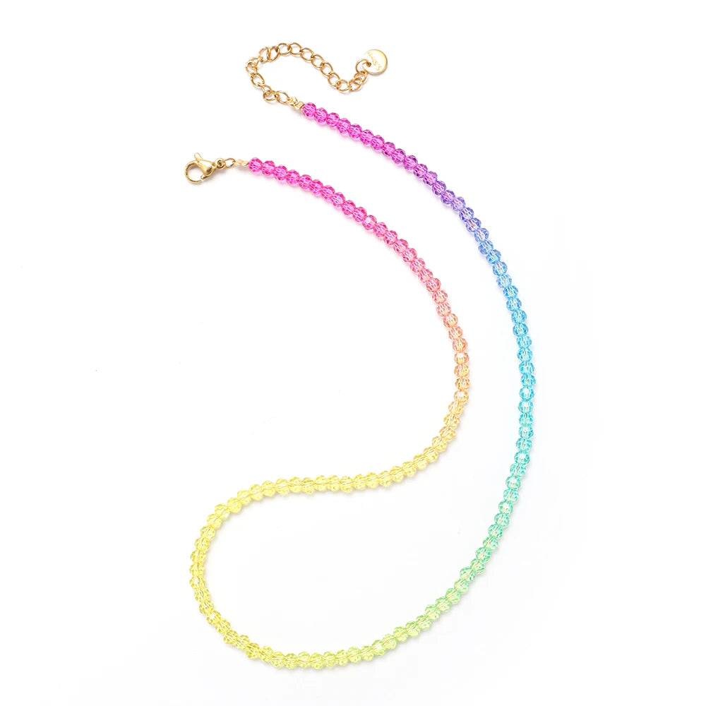 Crystal Rainbow Beaded Necklace