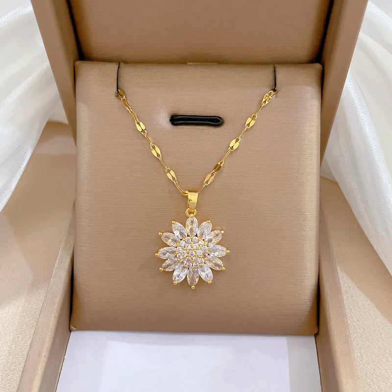 Crystal Sunflower Necklace