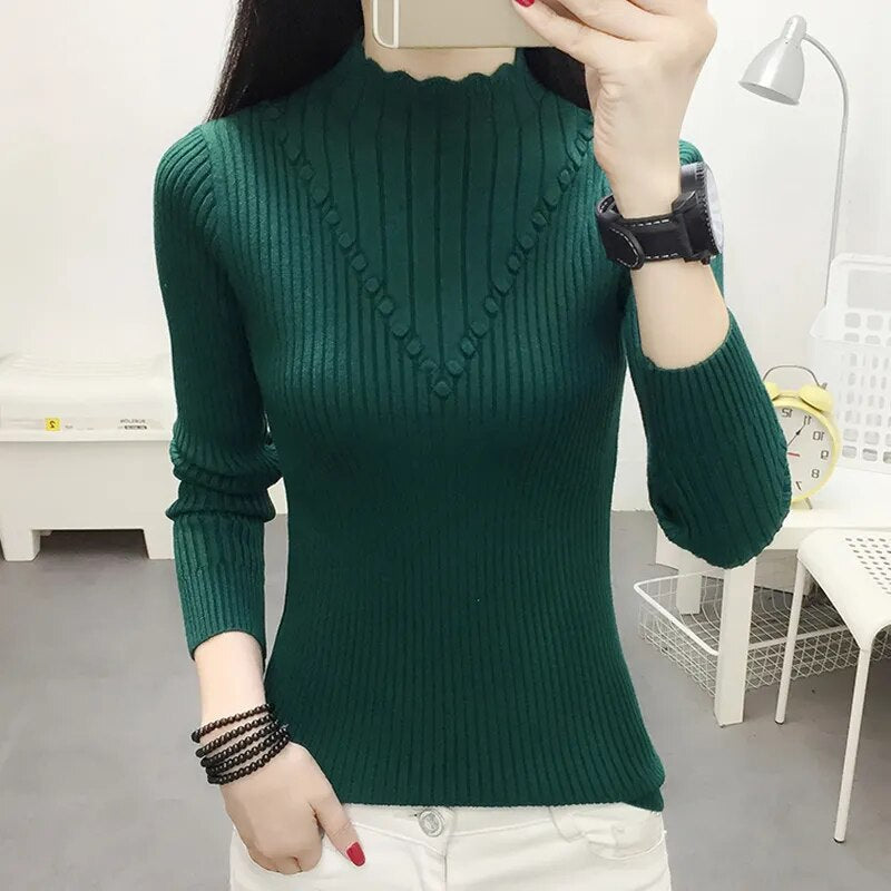 Detailed Turtleneck Sweater (5 colors)