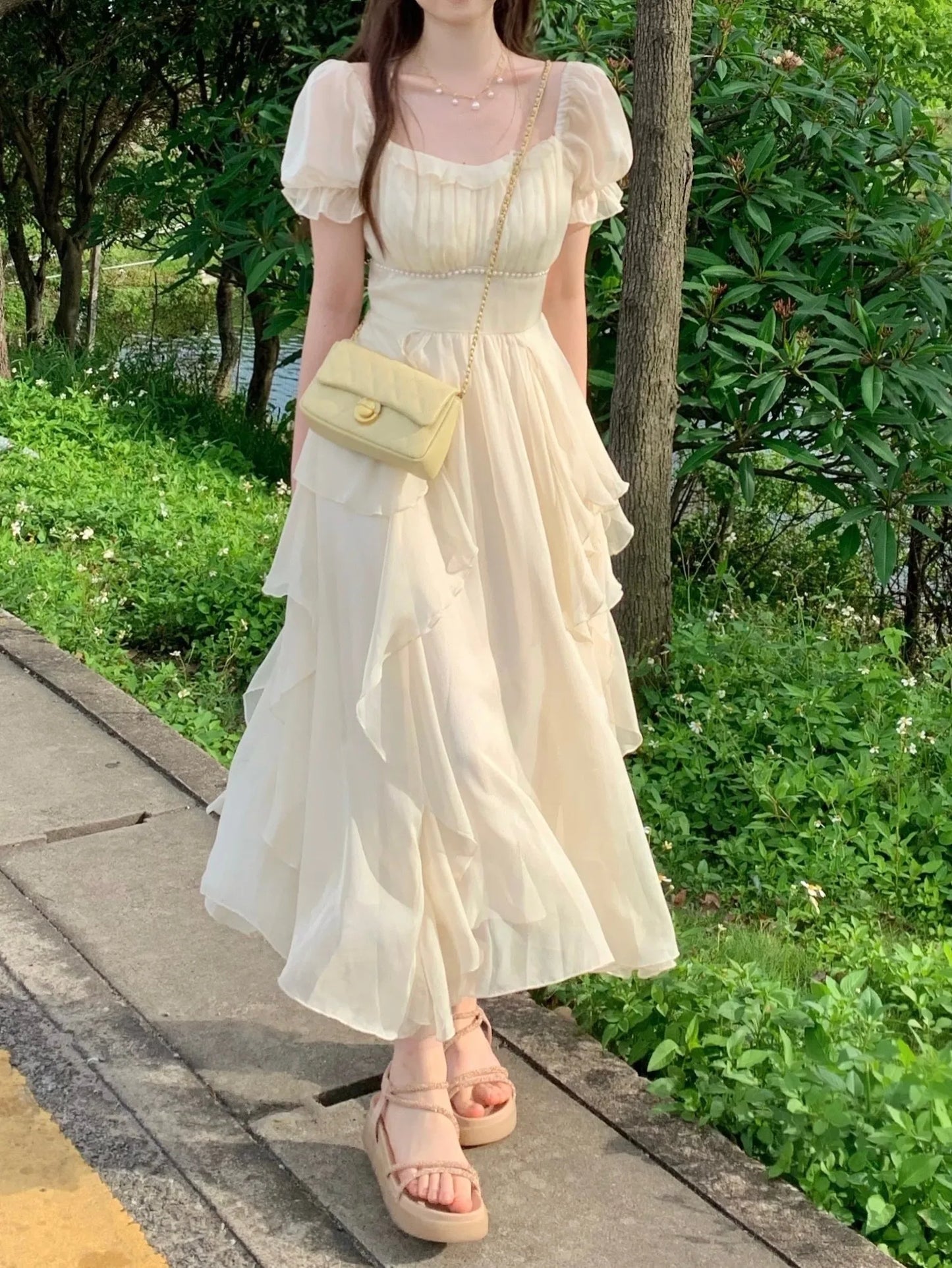 Delicate Summer Fairy Dress (Pink/Apricot)