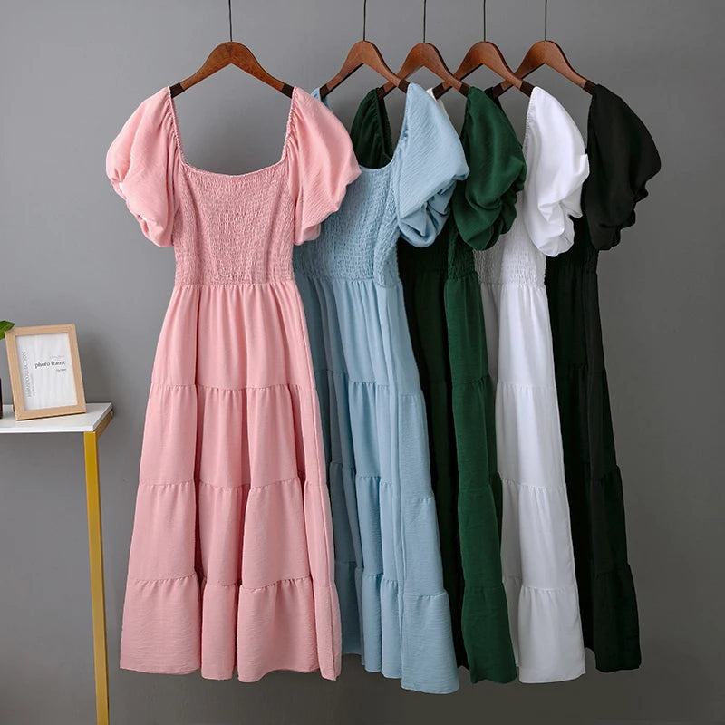 Classy Vintage Puff Sleeve Dresses