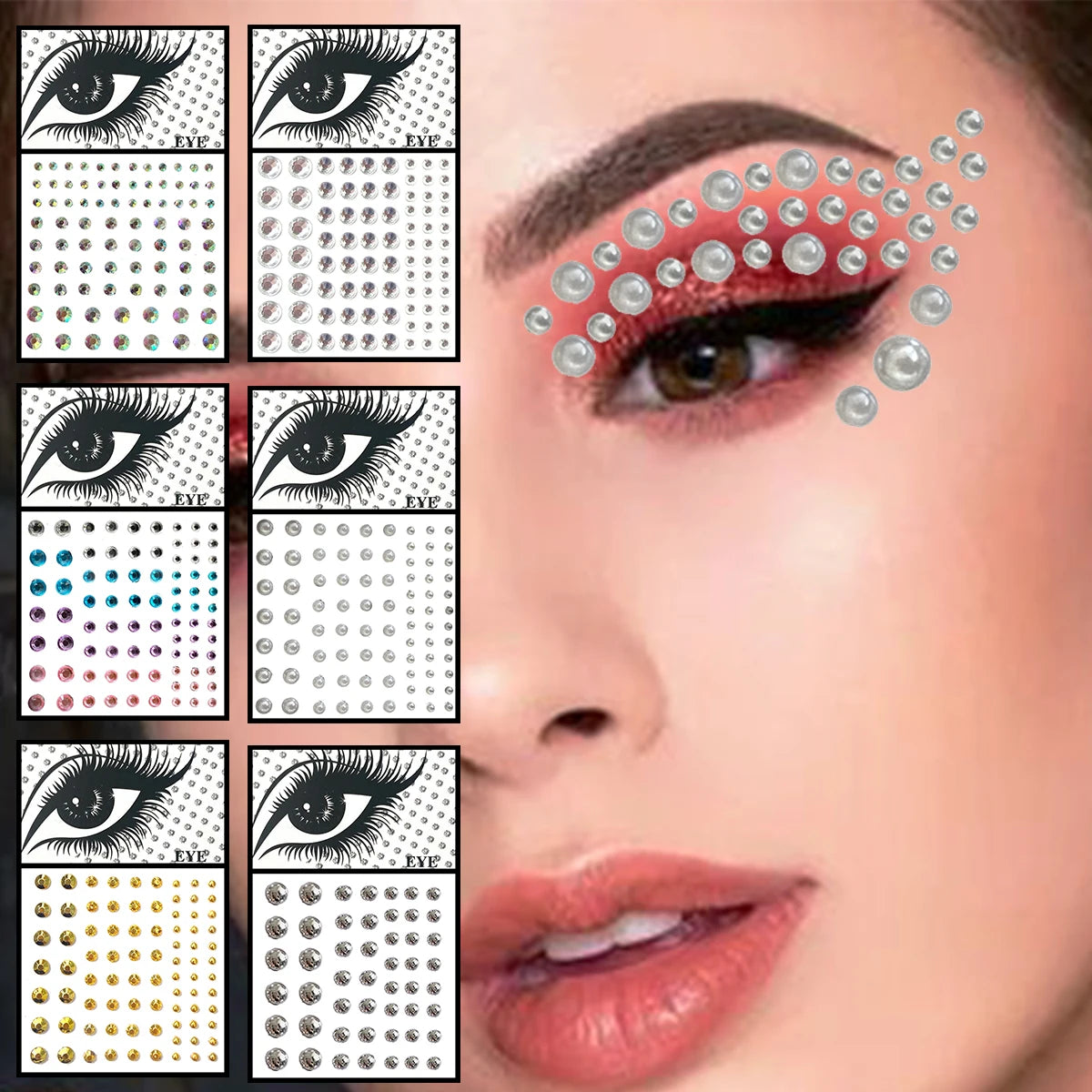 Adhesive Makeup Gemstone Stickers (47 options)