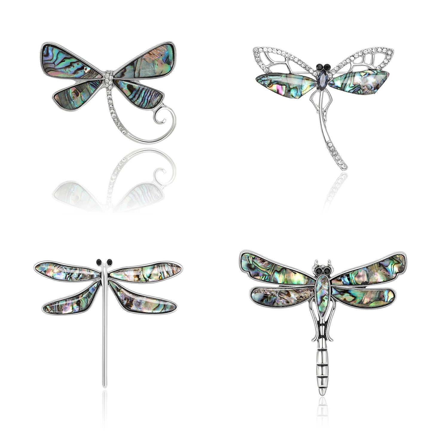 Shell Dragonfly Brooches