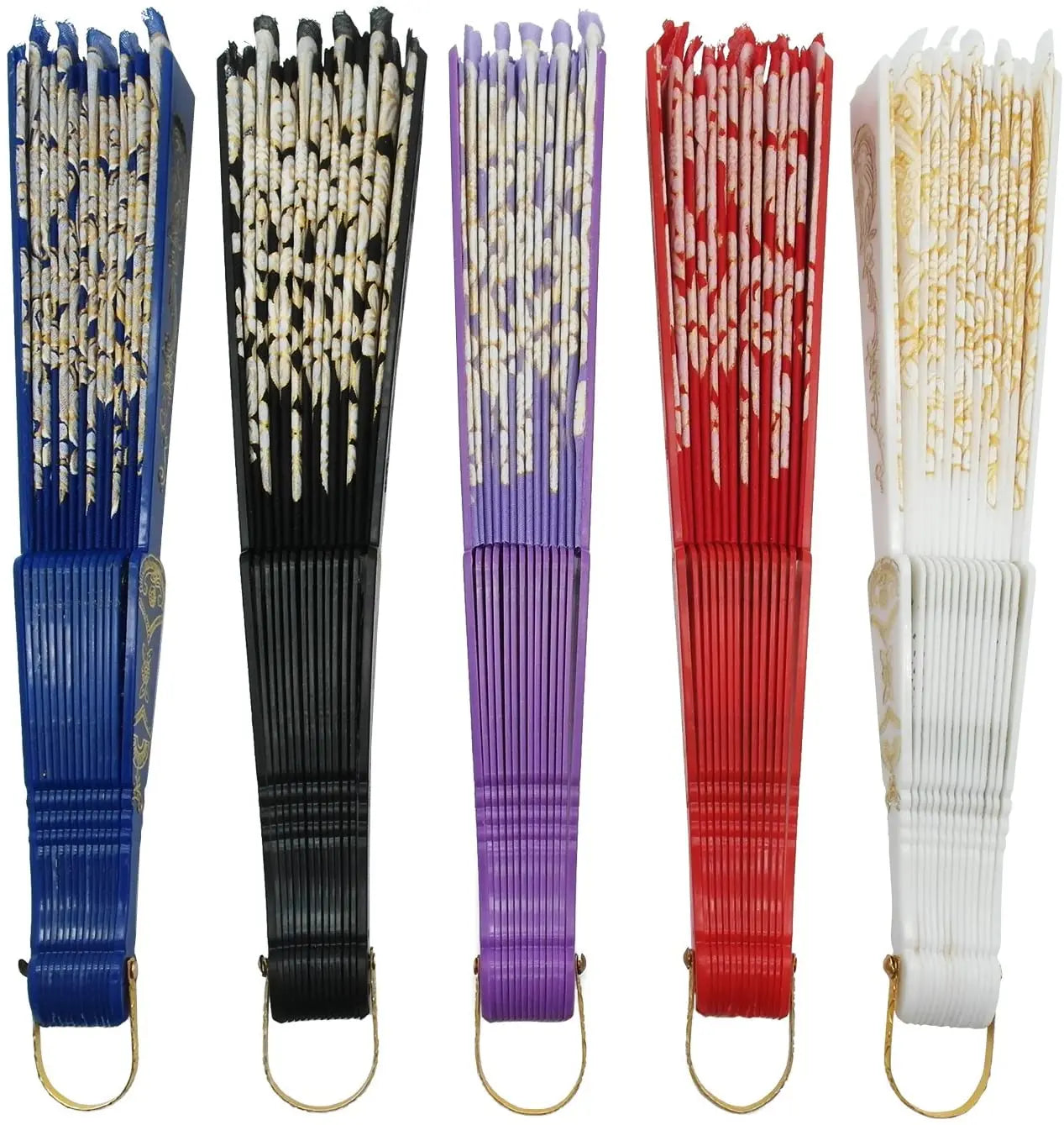 Gold Detailed Hand Fan (9 colors)