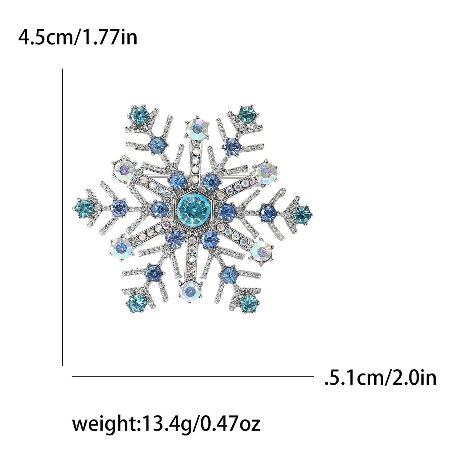 Rhinestone Christmas Snowflake Brooch