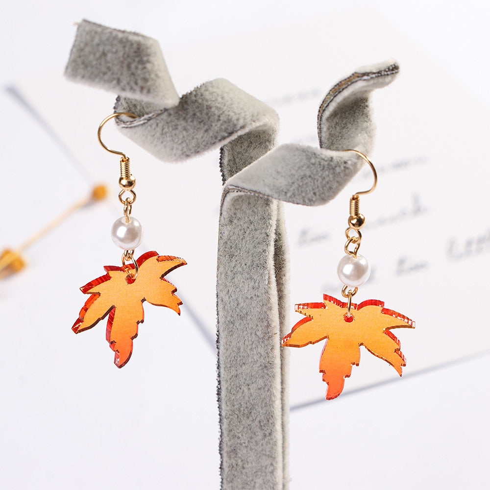 Maple Leaves Drop Earrings