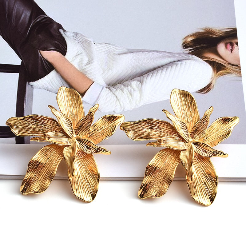 Metal Flower Earrings (Gold/Silver/Rose Gold)