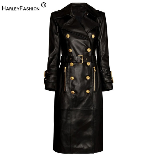 Winter Luxury Black Faux Leather Coats